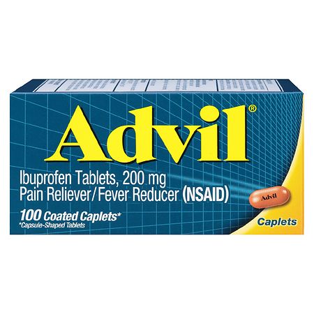 Advil Coated Caplet Pain Reliever/ Fever Reducer 200 mg Ibuprofen