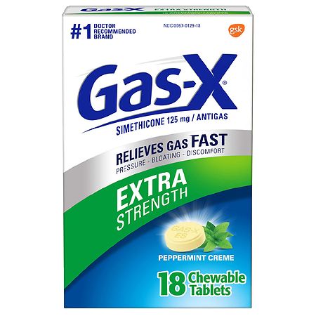 Gas-X Extra Strength Gas Relief Chewable Tablets Peppermint Creme