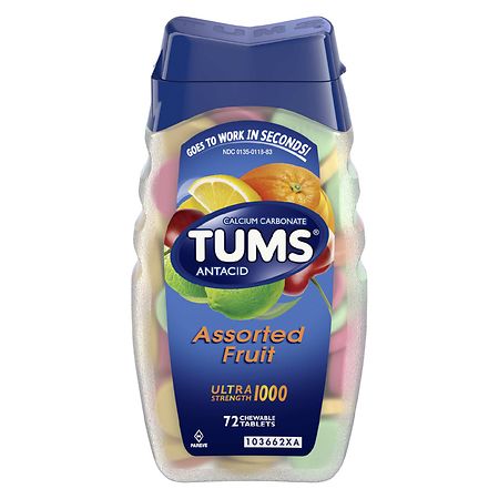 Tums Antacid Chewable Ultra Strength Tablets Assorted Fruit
