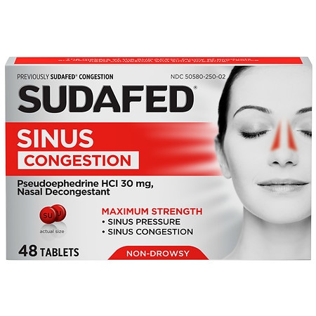 Sudafed Sinus Congestion Maximum Strength Decongestant Tablets