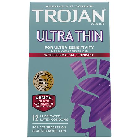 Trojan Condom Sensitivity Ultra Thin Spermicidal