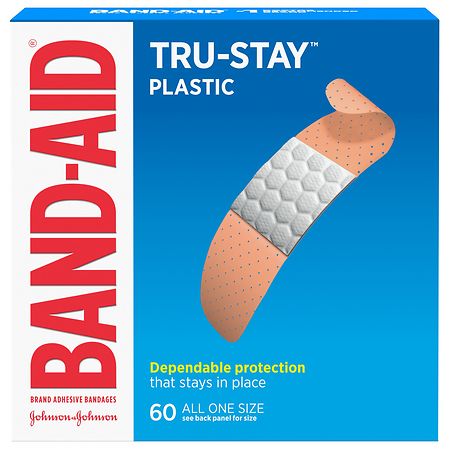 Band-Aid Tru-Stay Plastic Strips Adhesive Bandages All One Size