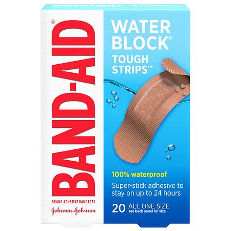 Band-Aid Water Block Tough Strips Bandages, All One Size