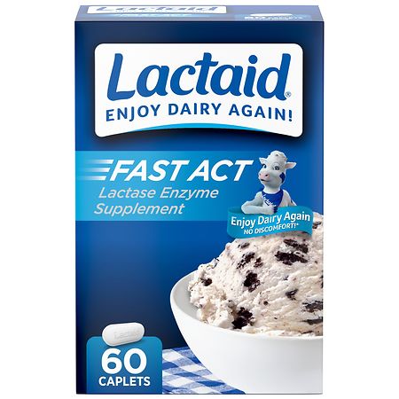 Lactaid Fast Act Lactose Intolerance Caplets Vanilla