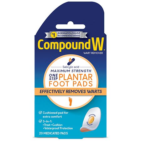 Compound W Maximum Strength One Step Plantar Medicated Foot Pads Wart Remover