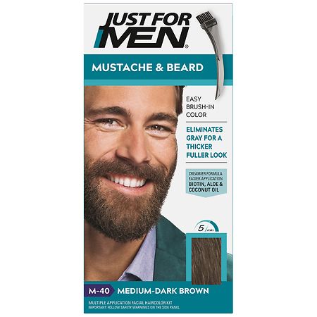 Just For Men Mustache & Beard Color Kit Medium-Dark Brown M-40
