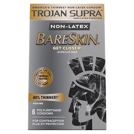 Trojan Supra Non-Latex Bareskin Lubricated Condoms