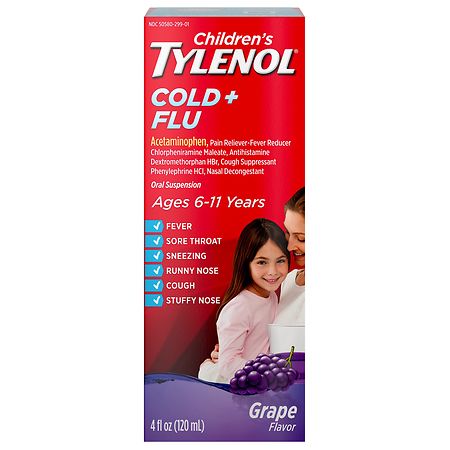 Children's TYLENOL Cold + Flu Oral Suspension Grape