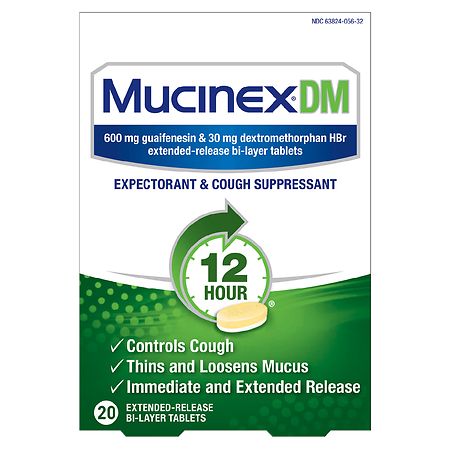 MucinexDM 12 Hour Expectorant and Cough Suppressant, 600mg, Extended-Release Tablets