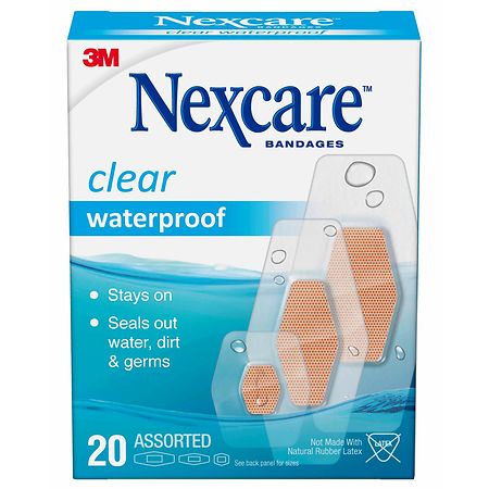Nexcare Waterproof Clear Bandages, Assorted