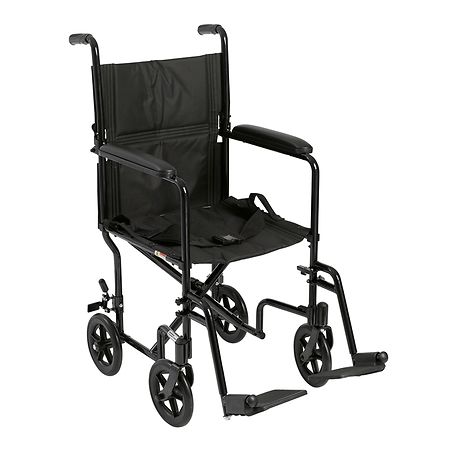Drive Medical Lightweight Transport Wheelchair 17" Seat Black