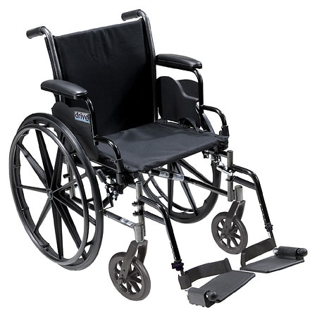 Drive Medical Cruiser III Wheelchair w/  Flip Back Removable Desk Arms, Swing away Footrests 18" Seat Black
