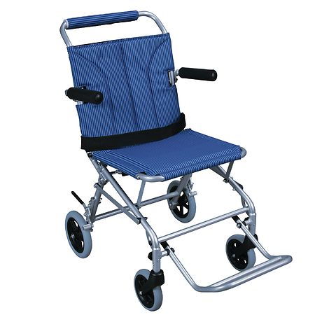 Drive Medical Super Light Folding Transport Wheelchair with Carry Bag 18 Inch Blue