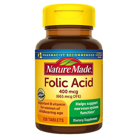 Nature Made Folic Acid 400 mcg (665 mcg DFE) Tablets