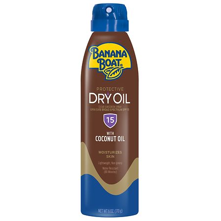 Banana Boat Dry Oil Clear Sunscreen Spray, SPF 15