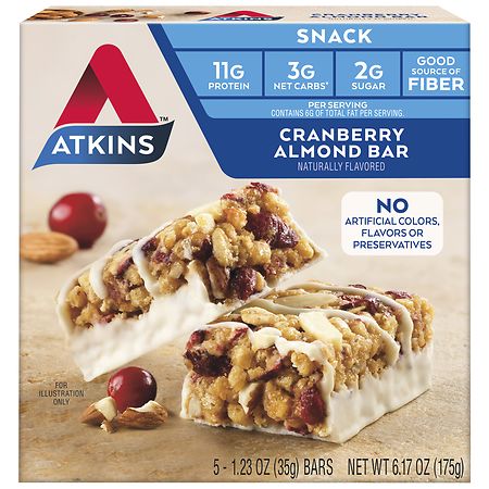 Atkins Snack Bars Cranberry Almond