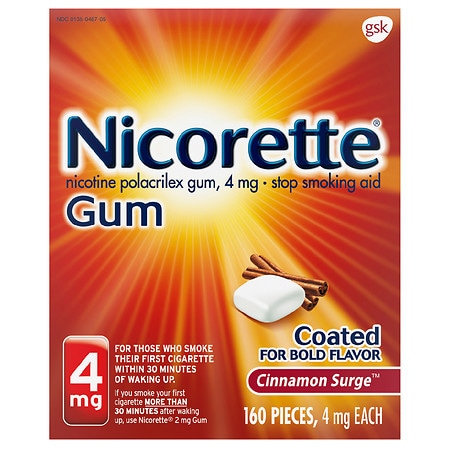 Nicorette Nicotine Gum to Stop Smoking, 4mg Cinnamon Surge