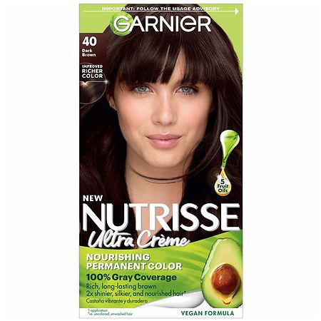 Garnier Nutrisse Nourishing Permanent Hair Color Dark Brown 40 (Dark Chocolate)