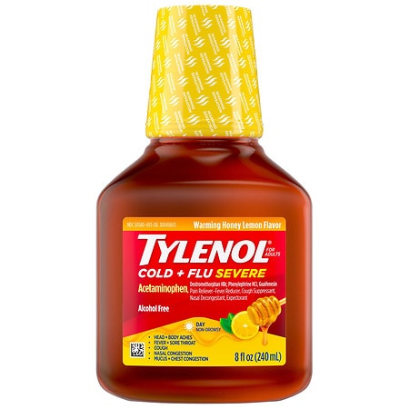 TYLENOL Cold + Flu Severe Flu Medicine, Honey Lemon Flavor Honey Lemon