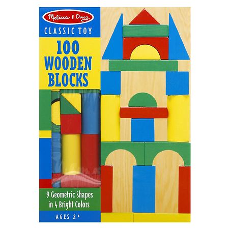 Melissa & Doug 100 Wood Blocks Set