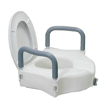 Drive Medical 12027RA Elevated Raised Toilet Seat with Removable Padded Arms