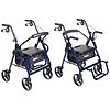 Drive Medical Duet Dual Function Transport Wheelchair Rollator Rolling Walker Blue-3