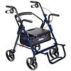 Drive Medical Duet Dual Function Transport Wheelchair Rollator Rolling Walker Blue-4