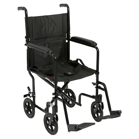 Drive Medical Lightweight Transport Wheelchair 19" Seat Black