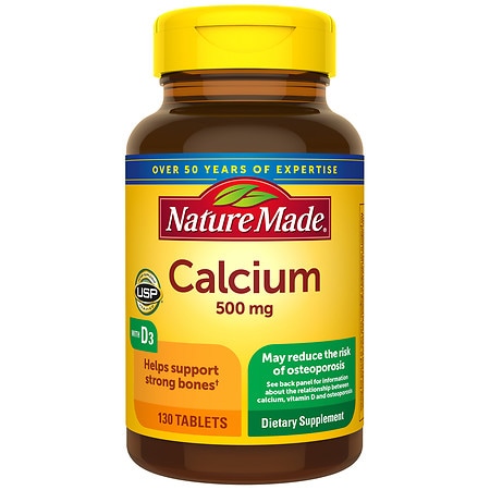Nature Made Calcium 500 mg with Vitamin D3 Tablets