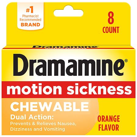 Dramamine Chewable Formula Motion Sickness Relief Orange