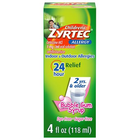 Children's Zyrtec Allergy Relief Syrup Bubble Gum