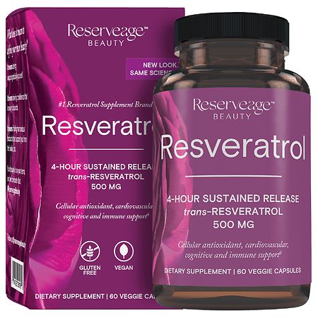 Reserveage Beauty Resveratrol 500mg Caps