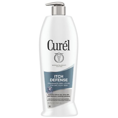 Curel Itch Defense Body Lotion for Dry Itchy Skin Unscented