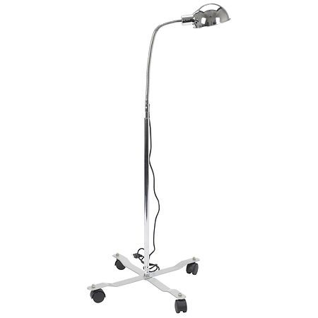 Drive Medical Goose Neck Exam Lamp, Dome Style Shade with Mobile Base Chrome