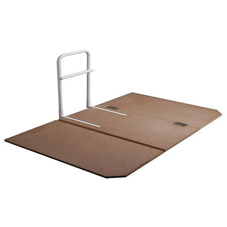 Drive Medical Home Bed Assist Rail and Bed Board Combo White & Brown