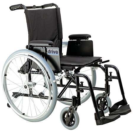 Drive Medical Cougar Ultra Lightweight Rehab Wheelchair, Swing away Footrests 18" Seat Black