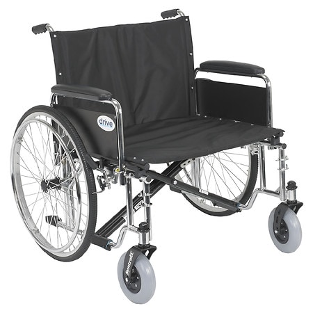 Drive Medical Sentra EC Heavy Duty Extra Wide Wheelchair, Detachable Full Arms 26" Seat Black