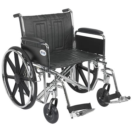 Drive Medical Sentra Extra Wide Heavy Duty Wheelchair 24 inch Black