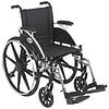 Drive Medical Viper Wheelchair with Flip Back Removable Arms, Desk Arms, Swing away Footrests 14" Seat Black-0
