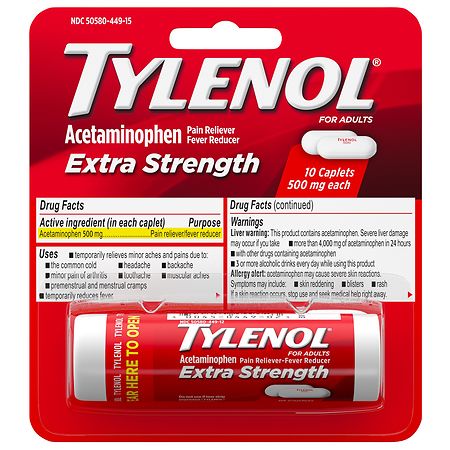 TYLENOL Extra Strength Caplets with Acetaminophen