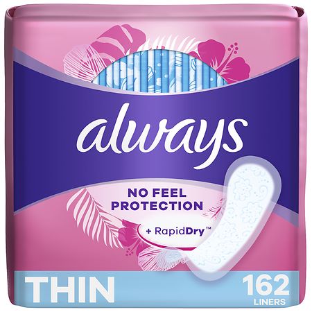 Always Thin No Feel Protection Daily Liners Unscented, Regular Absorbency