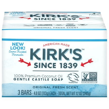 Kirk's 100% Coconut Oil Bar Soap Original