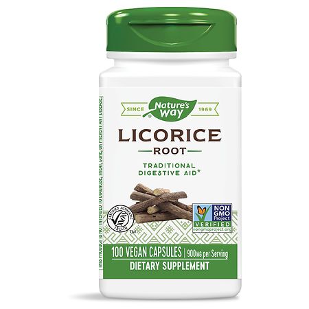Nature's Way Licorice Root Digestive Aid Supplement Capsules