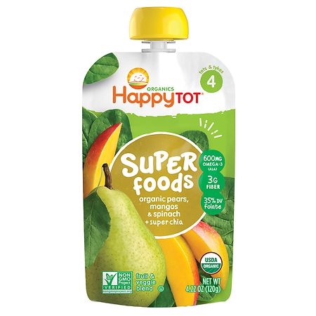Happy Tots Organic Superfoods Spinach, Mango & Pear