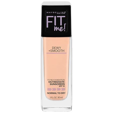 Maybelline Fit Me Dewy + Smooth Liquid Foundation Makeup with SPF 18 Ivory 115