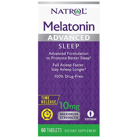 Natrol Advanced Sleep Melatonin 10 mg Dietary Supplement Tablets