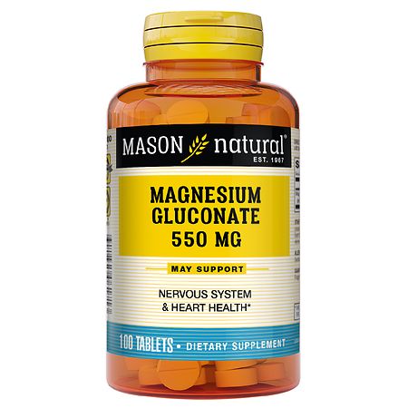 Mason Natural Magnesium Gluconate, 550mg, Tablets