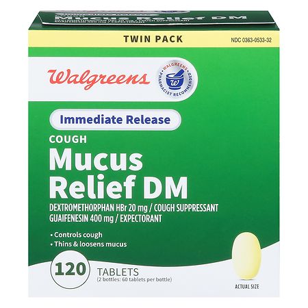 Walgreens Cough Mucus Relief DM Immediate Release Tablets