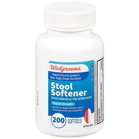 Walgreens Stool Softener 100 mg Softgels, Regular Strength