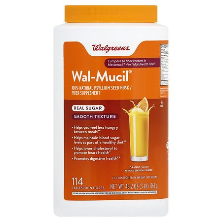 Walgreens Wal-Mucil 100% Natural Fiber, Smooth Texture Orange